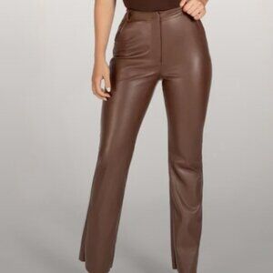 Brown Leather Meshki Pants